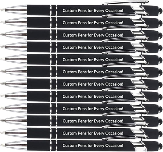Personalized Custom Pens in Bulk – Engraved Black Ink Ballpoint Pens for Business Gifts, Customizable Writing Pens for Men and Women(Silver)