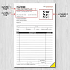 100 Sets Custom 5.7" X 8.5" Invoice Receipt Book, Personalized Duplicate Carbonless Form with Logo/Text, Paper 2-Part/3-Part in Bulk Purchase Orders, Sales Orders, Price Forms (2-Part)