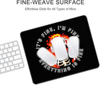 Auhoahsil Mouse Pad, 12 x 10 in Cute Skull Theme Computer Mouse Pad for Desk, Premium-Textured Non-Slip Rubber Stitched Edges Waterproof Square Mouse Mat for Gaming Work Wireless Mice, I am fine