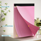 360 Sheets Pink Legal Pads 8.5" x 11" Pack of 12 Note Pads Wide Ruled Lined Paper with Micro-Perforated Writing Notebook 30 Sheets per Pad To-Do List Notepad for School, Office & Home Supplies