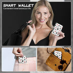 BWEGRHE Cute Credit Card Holder with Zipper, Cute Dog Paw Prints RFID-Blocking Card Case Small Wallet for Women Men, Multi-slot Card Organizer Case Travel Accordion Wallet