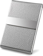 Business Card Holder with Ultra Slim Design, Business Card Case with Premium PU Leather, Suit Pocket Metal Card Holder for Women/Men, Magnetic Closure Quick Access Cards