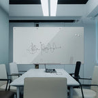 TOWON 8 x 4ft Whiteboard Huge, Glass Dry Erase Board Magnetic, 96 x 48 in, Infinity Frameless Mounting, White Surface, 4 Multi-Color Markers, 2 Strong Magnets, Pen Tray and Eraser