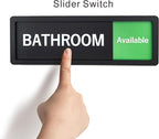 Bathroom Sign – In Use/Available Slide Switch Sign, Premium Durable Acrylic Material, Super Strong Self-Adhesive, Quick Installation, Suitable For Your Home And Business (9×3 Inches, Black)