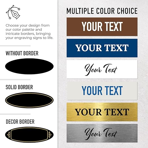 Custom Wall or Door Sign, Personalized Oval Plaque Engraved Message for Bussiness, Property and Home Indoor/Outdoor, 3x9 Inches, Made in USA by Sigo Signs