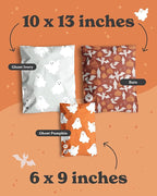 Poly Mailers 10 x 13 Inch- 100 pack Biodegradable Shipping Bags for Clothes - Impack Self-Seal Waterproof Thick Mailing Envelope for Accessories & Clothing - Halloween Bats