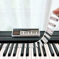 BEATBIT Piano Notes Guide for Beginner, Removable Piano Keyboard Note Labels for Learning, 88-Key Full Size, Made of Silicone, No Need Stickers, Reusable and Comes with Box (Classic Black）