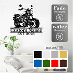 Custom Motorcycle Metal Sign Personalized Biker Name Sign Motorcycle Wall Art Motorbike Signs Garage/Man Cave Decor Gift for Bikers Men Husband