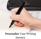 Ellington Pens Luxury Wood Fountain Pen Set – Extra Fine Nib - Includes 6 Ink Cartridges, Wooden Pen Gift Box, Ink Converter - Wood Pen For Writing, Calligraphy, Journaling, Drawing (Ebon Elegance)