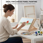 Tabletop Easel for Painting, 13.8"x11.4" Adjustable Portable Art Easel Includes Art Painting Papers, Sketch Papers and Masking Tape, Pinewood Drawing Board for Canvas, Books and Artwork