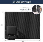 Chair Mat for Carpet, SALLOUS 46" x 60" Office Chair Mat for Carpeted Floors, Heavy Duty Vinyl Floor Mat with Grips, Carpeted Floor Protector Computer Desk Mat for Home Office (Black - 3D Geometric)