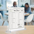 18 Pack Acrylic Sign Holder 8.5 x 11, Double-Sided Clear Sign Holder Plastic Stands for Display, T Shape Acrylic Table Sign Stands for Office Store Restaurants Wedding Party Decoration