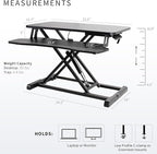 VIVO 26 inch Desk Converter, K Series, Height Adjustable Sit to Stand Riser, Dual Monitor and Laptop Workstation with Keyboard Tray, Black, DESK-V026KB