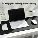 Reniteco Waterproof Large Gaming Mouse Pad with Durable Stitched Edges, Non-Slip Rubber Base, Grainy Jacquard Mouse Mat Desk Pad for Home Office Gaming, 35.4''x15.7''x0.12'', Matte Black