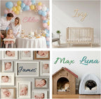 Personalized Wooden Name Sign for Nursery Wall Decor - Custom Wood Letters Name Plate for Kids Room - Customizable Wall Sign for Baby, Family Name, Wedding in Multiple Colors & Fonts (6-84inch)