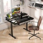 Kingant 48 x 30 Inch Electric Standing Desk with 4 Drawers, Adjustable Height Computer Desk for Home Office, Large Workstation Sit Stand Up Desk with Built-in USB A/C Charging Ports, Black