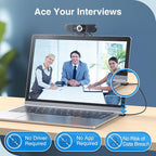 EMEET C980 PRO 3-in-1 4K Webcam with Microphone and Speaker, 60°-98° Wide Angle Webcam w/ 4 Noise Cancel Mics, 2 Speakers, Fixed Focus, Magnetic Privacy Cover, Great for Group and Personal Video Calls