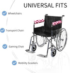 SPRING SEAON Wheelchair Armrest Covers 2 Pack Soft Memory Foam Wheelchair armrest Pads Wicking Washable for Office Transport Chair (Pink Heart)