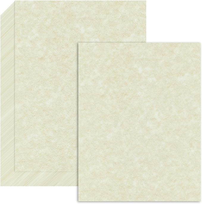 120 Sheets Parchment Paper for Certificates, 8.5" x 11", 100 GSM Double-Sided Stationery Paper for Resumes & Diplomas, Printer-Friendly (Ivory)