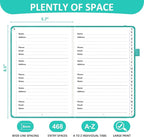 Comkiso Address Book with Individual Alphabetical Tabs Laminated, Large Print Address Book with 468 Wide Lining Entry Spaces, Change of Address Labels, Hardcover Address Book 5.7 x 8.5" - Aquamarine
