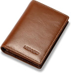 Leather Business Card Case Holder for Men & Women, Italian Calfskin