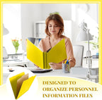 Skyygemm 60 Pcs Classification Folders Letter Size, 1 Divider Pressboard File Folder with Fasteners, Expanding File Organizer Bulk for School Teachers, Office Employee, Coworker, Staff (Yellow)