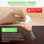 Nano Double-Sided Clear Adhesive (16.5f) Tape mounting Tape for Picture Hanging Water Proof Suitable for Rugs Washable Removeable tracelss multiuse Office and Out Door use Cinta adhesiva Doble cara
