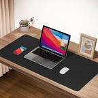 Boutilon Leather Desk Pad Protector,Non-Slip Mouse Pad,Laptop Desk Pad,Office Mouse Mat,Waterproof Leather Desk Blotter,Desk Writing Pad for Office and Home,Laptop Blotter (XL-Black,35.4"x 15.7")