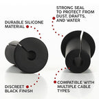 4 Pack 3/4" Silicone Cable Wall Grommet Compatible with Starlink, Waterproof Cable Pass Through, Split Wire Routing Bushing for Indoor Outdoor Use