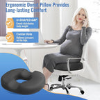 CloudBliss Donut Pillow Seat Cushion for Tailbone Pain Relief and Hemorrhoids, Memory Foam Chair Cushion for Postpartum Pregnancy, Seat Cushions for Men and Women for Home & Office, (Grey)