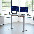 VIVO Electric 71 x 36 in Rustic Standing Desk, Memory Height Adjustment, 1B Series, Holds 220 lbs, Vintage Brown Top Gray Frame, DESK-KIT-1G7N-36