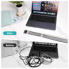 16Pack White Desk Cable Management,Adjustable Cord Organizer Cable Clips,Cable Organizer for Cords Phone Charger/PC/TV,Ideal Cord Holder for Nightstand/Wall/Desk/Office/Home/Car
