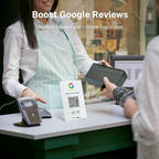 HotLabel Review Stand 1-Pack + Bonus Review Tap Card 1-Pack + For Boosting Business Reviews + White + NFC Tap & QR Code + Supports 2 Different Stores or Same + No App/No Subscription