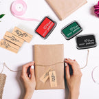 Tenare 8 Pieces Vintage Rubber Stamps Decorative with 3 Colors Ink Pad Wooden Plant Flower Stamps Set for DIY Craft, Scrapbook, Letters Diary and Card Making