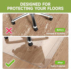 SOONAN Office Chair Mat for Hardwood Floor, 63" x 51" x 0.08" Clear Office Floor Mat, 0.08" Thickness Heavy Duty Computer&Desk Chair Mat,Floor Protector Chair Mats