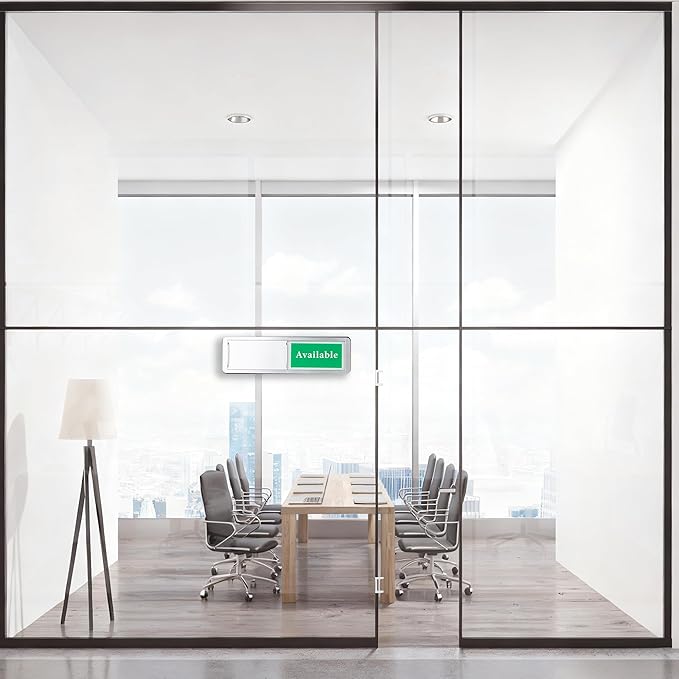 In Use or Available Door Sign for Home Office Restroom Conference Hotels Hospital, Slider Privacy Door Sign Indicate in Use Available, Silver