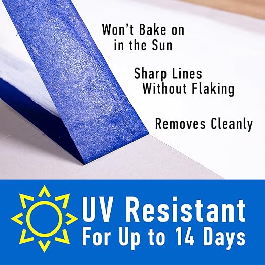 ABRO Blue Painters Tape 1 Inch Wide, 24mm x 55M, All Purpose Blue Tape, Temporary Labeling, Easy Tear, Clean Removal, Masking Tape Colored DIY or Pro - 6 Pack