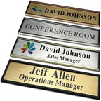 SINKAA Personalized Name Plate for Door or Wall, 2 x 8 inch Custom Office Aluminum Door or Wall Name Plates with Logo Image or Texts, Office Appreciation Gifts for Coworkers Boss Teacher, Employee