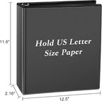 CIXILDTS 1.5-inch D Ring Binders, 3 Ring Binder Fit US Letter Size Paper, 1-1/2" Slant D Ring View Binder with 2 Pocekts, 6-Pack, Black