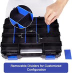 AIDY-PRO Hardware Organizer Box 34 Compartments Small Parts Organizer with Removable Dividers Durable Plastic Double Side Tools Box Screw Organizers For Nuts, Bolts, Screws, Nails 2Pack