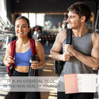 &And Per Se Fitness Workout Journal for Men & Women, Workout Log Book Planner with Daily Diet, Gym Exercise & Training Trackers - Undated, A5 Size, Leather Hardcover (Rose Gold)