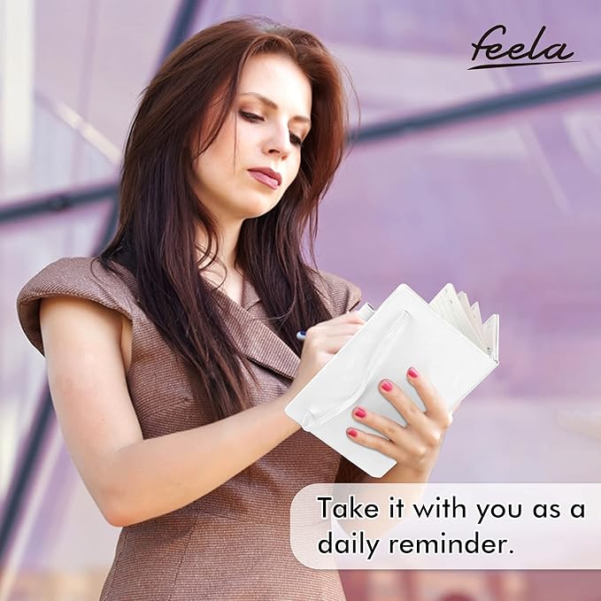 feela 12 Pack Notebooks Journals Bulk, Hardcover Notebook Classic Ruled Lined Journals with Pen Holder for Women Girls School Business Supplies, with 12 Black Pens, 120 GSM, 5.1”x8.3”, A5, White