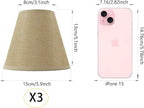 TAaMTYH small lamp shade chandelier shades set of 3，Fabric Lampshade for Wall Lamp，chandelier shades，small table lamps，For Cutting Edge bulbs, Clip-on Fitter Lampshade，3" X 6" X 5"
