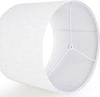 White Linen Lampshades Set of 2 Large, Drum Lamp Shade 16" Top x 16" Bottom x 12" High (Spider) Modern Lamp Shades for Table Lamps & Floor Lamp - Lampshades Replacement,Required Assembly -By GO&SO