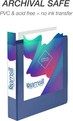 Samsill Durable 1.5 Inch Binder, Made in the USA, Round Ring Customizable Clear View Binder, Blue, 4 Pack (MP48452)
