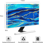 Baocicco Royal Blue Marble Waterproof TV Cover 45, 46, 47, 48 Inch Creative Design Monitor Accessories Laptop TV LCD Screen Television Decoration for Tablet LED LCD OLED TVs Decorations