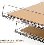 2 Pack- Stackable Paper Letter Tray, Enlarged A4 File Desk Organizer Acrylic Desk Organizers and Accessories Sorter Tray, Clear Workspace Office Supplies Organizers, 13.78inx9.25inx3.62in