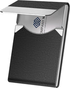 Business Card Holder with Ultra Slim Design, Business Card Case with Premium PU Leather, Suit Pocket Metal Card Holder for Women/Men, Magnetic Closure Quick Access Cards