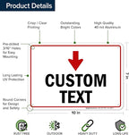 Custom Arrow,Custom Directional Sign, Down Arrow,7x10 Inches, Rust Free .040 Aluminum, Fade Resistant, Made in USA by My Sign Center