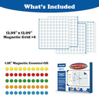 Aizweb Giant Magnetic XY Coordinate Dry Erase Grid,26" x 26" Graph Board for School Classroom Supplies,Magnetic Whiteboard with Counters,Math Manipulatives for Teacher Education